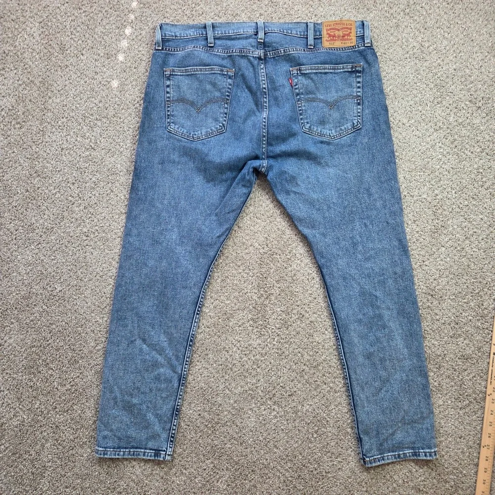 Levis 512 Slim Taper Jeans Mens 40x30 Medium Wash Blue Denim‎ Pants